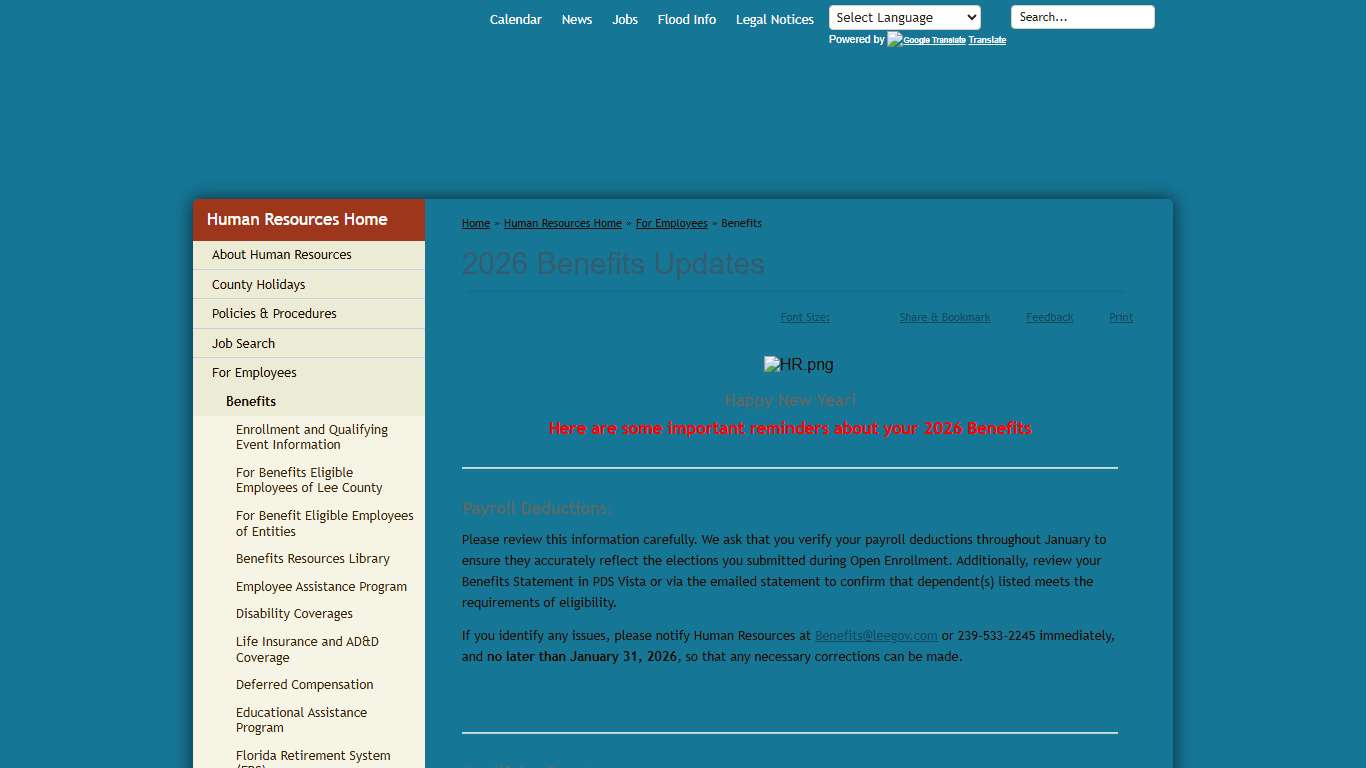 2026 Benefits Updates